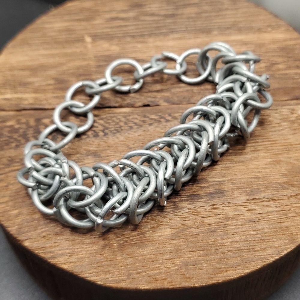 B1922 silver tone‎ grunge barbed wire chain bracelet
